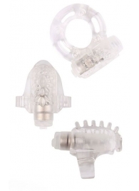 Набор из 3 прозрачных эрекционных колец с вибрацией Teasers Ring Kit - Chisa - в Воронеже купить с доставкой