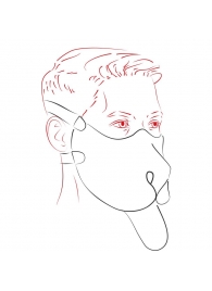 Красная неопреновая маска  Дог - Sitabella - купить с доставкой в Воронеже