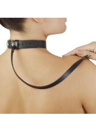 Леопардовый меховой ошейник с кожаным поводком - Sitabella - купить с доставкой в Воронеже