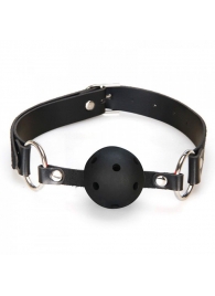 Черный кляп с отверстиями для дыхания - Lux Fetish - купить с доставкой в Воронеже