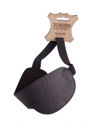 Чёрная широкая кожаная маска на глаза - Sitabella - купить с доставкой в Воронеже