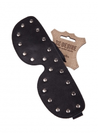 Черная кожаная маска на глаза с заклепками - Sitabella - купить с доставкой в Воронеже