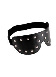 Черная кожаная маска на глаза с заклепками - Sitabella - купить с доставкой в Воронеже