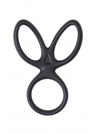 Черное тройное кольцо на пенис Kraken - A-toys - в Воронеже купить с доставкой