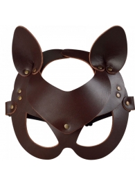 Коричневая кожаная маска  Кошечка - Sitabella - купить с доставкой в Воронеже