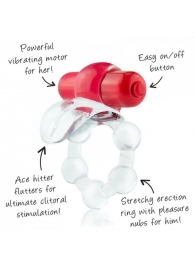 Виброкольцо с язычком и красным виброэлементом Overtime - Screaming O - в Воронеже купить с доставкой
