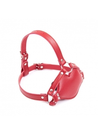 Красный кляп-губки с фаллоимитатором на регулируемых ремешках - Notabu - купить с доставкой в Воронеже