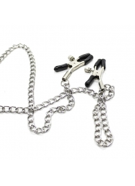 Зажимы для сосков с ремешком и кольцом для пениса - Notabu - купить с доставкой в Воронеже