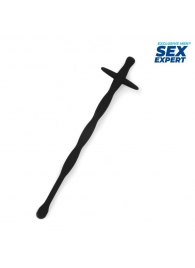 Черный силиконовый уретральный стимулятор - 15 см. - Sex Expert - купить с доставкой в Воронеже