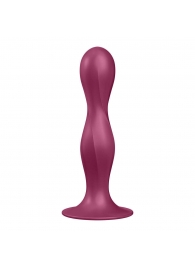 Малиновый фаллоимитатор Double Ball-R - 17,8 см. - Satisfyer