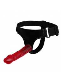 Тёмно-розовый страпон на трусиках регулирующегося размера - 18,8 см. - Baile - купить с доставкой в Воронеже