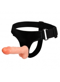 Поясной фаллос на черных трусиках - 15 см. - Baile - купить с доставкой в Воронеже