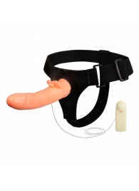 Фаллопротез с ребристым основанием на трусиках с вибрацией - 18 см. - Baile - купить с доставкой в Воронеже