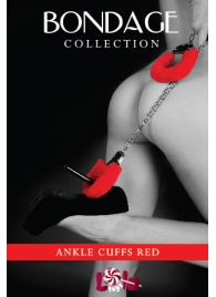 Красные меховые оковы на ноги BONDAGE - Lola Games - купить с доставкой в Воронеже