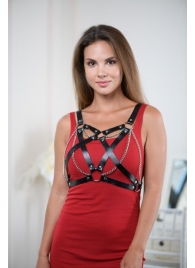 Портупея из натуральной кожи с цепочками - БДСМ Арсенал - купить с доставкой в Воронеже