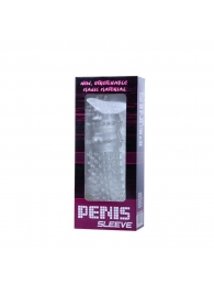 Прозрачная насадка на пенис с шипами и стимулятором клитора - 14,2 см. - Baile - в Воронеже купить с доставкой