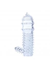 Прозрачная насадка на пенис с шипами и стимулятором клитора - 14,2 см. - Baile - в Воронеже купить с доставкой