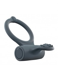 Серое перезаряжаемое эрекционное кольцо с вибрацией Power Clit - Dorcel - в Воронеже купить с доставкой