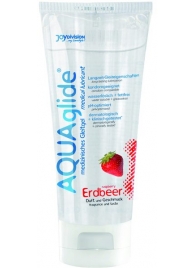 Гель-лубрикант на водной основе AQUAglide с ароматом клубники - 100 мл. - Joy Division - купить с доставкой в Воронеже