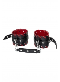 Черно-красные оковы из натуральной кожи - Pecado - купить с доставкой в Воронеже