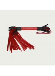 Красно-черная плетка из натуральной кожи - 51 см. - БДСМ Арсенал - купить с доставкой в Воронеже