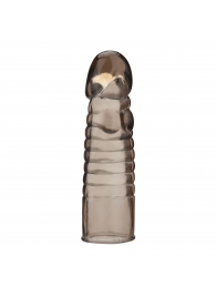 Дымчатая насадка-удлинитель Ribbed Realistic Penis Enhancing Sleeve Extension - 15,2 см. - BlueLine - в Воронеже купить с доставкой