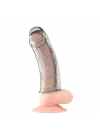 Текстурированная насадка на пенис Clear Textured Penis Enhancing Sleeve Extension - 16,5 см. - BlueLine - в Воронеже купить с доставкой