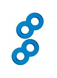 Комплект из 2 эрекционных колец-восьмерок 2-Pack Duo Cock And Ball Stamina Enhancement Ring - BlueLine - в Воронеже купить с доставкой