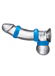 Комплект из трех голубых колец для эрекции 3-Pack Nuts   Bolts Stretch Cock Ring Set - BlueLine - в Воронеже купить с доставкой