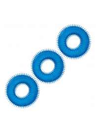 Комплект из трех голубых колец для эрекции 3-Pack Ultra-Stim Stretch Cock Rings - BlueLine - в Воронеже купить с доставкой