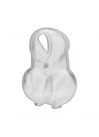 Прозрачная насадка-утяжка для мошонки Ball Sheath With Compression Cock Support - BlueLine - в Воронеже купить с доставкой