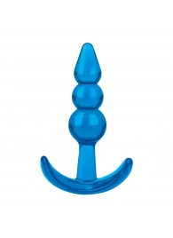 Голубой анальный плаг Beginners Beaded Plug - 9,5 см. - BlueLine