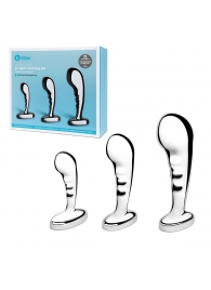 Набор из 3 стальных стимуляторов простаты Stainless Steel P-spot Training Set - b-Vibe - в Воронеже купить с доставкой