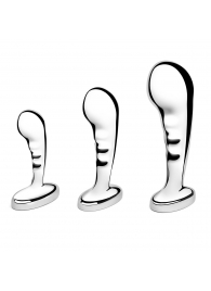 Набор из 3 стальных стимуляторов простаты Stainless Steel P-spot Training Set - b-Vibe - в Воронеже купить с доставкой