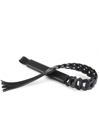 Черная кожаная плеть «Клеопатра» - 62 см. - Sitabella - купить с доставкой в Воронеже