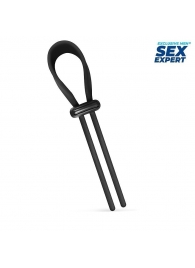 Черный ремень-лассо для усиления эрекции - Sex Expert - в Воронеже купить с доставкой