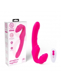 Розовый безремневой страпон на радиоуправлении Strapless Together - 22 см. - Together Toy - купить с доставкой в Воронеже