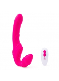 Розовый безремневой страпон на радиоуправлении Strapless Together - 22 см. - Together Toy - купить с доставкой в Воронеже