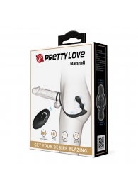 Черный вибростимулятор простаты с фиксацией кольцами Marshall - Baile - в Воронеже купить с доставкой