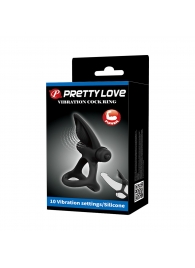 Черное эрекционное кольцо с 10 режимами вибрации и подхватом мошонки - Baile - в Воронеже купить с доставкой