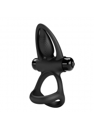 Черное эрекционное кольцо с 10 режимами вибрации и подхватом мошонки - Baile - в Воронеже купить с доставкой