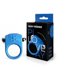 Синее эрекционное кольцо с виброэлементом - 1137 - в Воронеже купить с доставкой