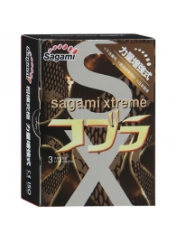 Суженные к основанию презервативы Sagami Xtreme COBRA - 3 шт. - Sagami - купить с доставкой в Воронеже