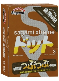 Презервативы Sagami Xtreme FEEL UP с точечной текстурой и линиями прилегания - 3 шт. - Sagami - купить с доставкой в Воронеже