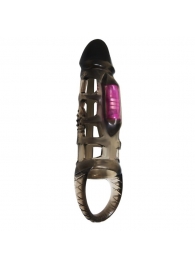 Дымчатая вибронасадка на пенис с подхватом Harrison - 18 см. - Baile - в Воронеже купить с доставкой