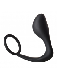 Черное эрекционное кольцо с анальной пробкой Anal Plug With Cockring - Dream Toys - в Воронеже купить с доставкой