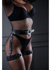 Кожаный пояс с гартерами Sex Game - БДСМ Арсенал - купить с доставкой в Воронеже