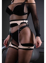 Замшевый пояс Sex Game с гартерами - БДСМ Арсенал - купить с доставкой в Воронеже