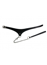 Черный кожаный ошейник Black Phoenix с поводком - БДСМ Арсенал - купить с доставкой в Воронеже