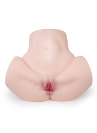 Телесный мастурбатор-полуторс с двумя функциональными отверстиями - вагиной и анусом - Tokyo Style - в Воронеже купить с доставкой